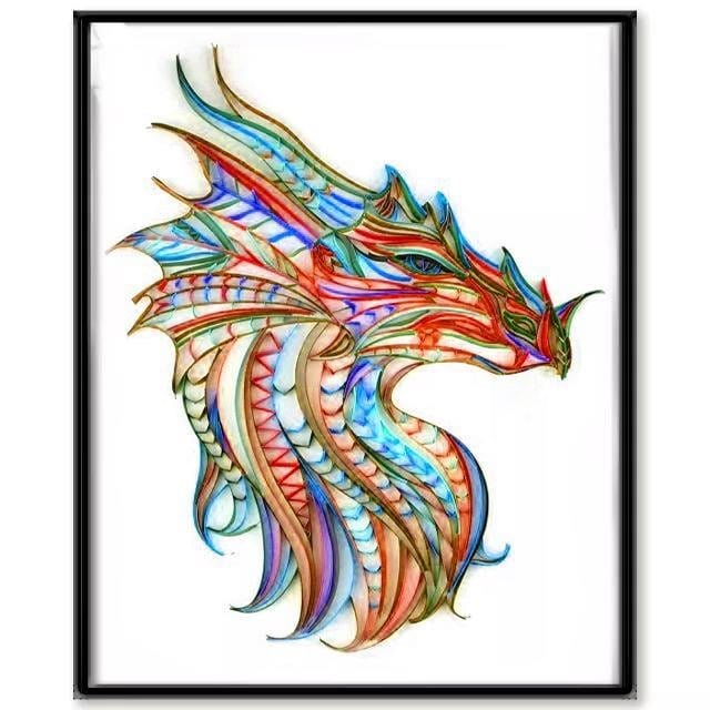 Quilling Art Filigree Painting Kit - Dragon